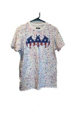 Batman Tee shirt well loved stars and stripes red white and blue